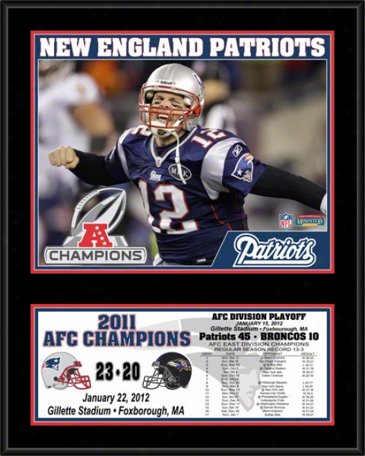 New England Patriots Sublimated 12x15 Plaque  Details: 2011 Afc Champions