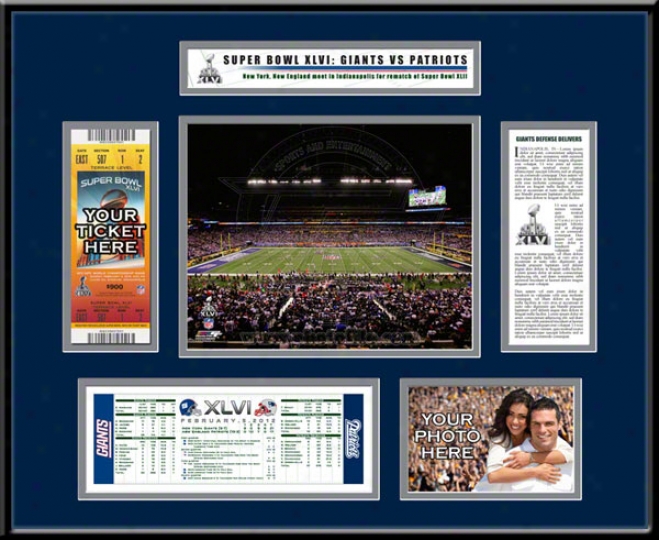 New England Patriots Super Bowl Xlvi Ticket Frame