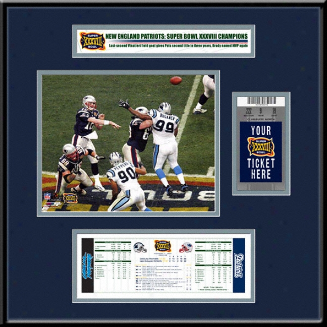 New England PatriotsS uper Bowl Xxxviii Ticket Frame Jr.