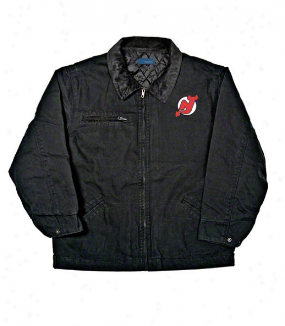 New Jersey Devils Jerkin: Black Reebok Tradean Jacket