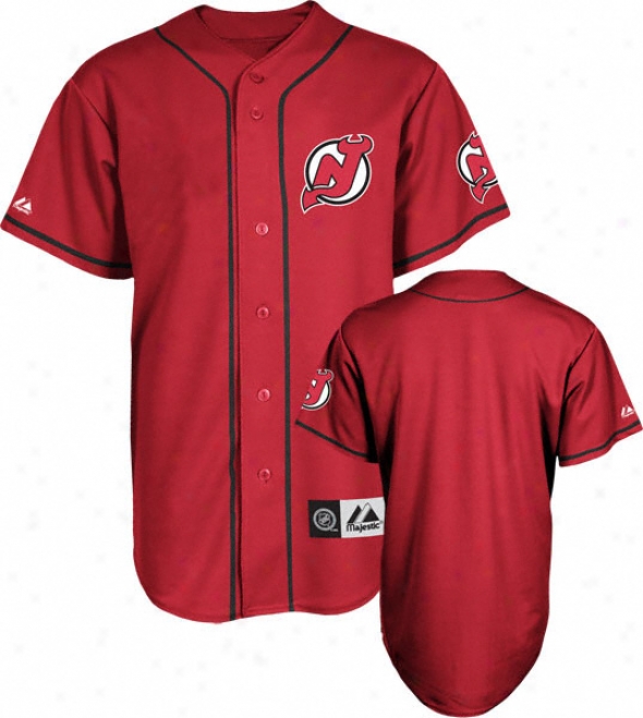 New Jersey Devils Jersey: Red Nhl Replica Baseball Jersey