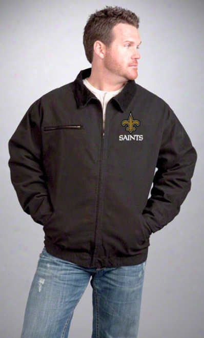 New Orleans Saints Jacket: Black Reebok Tradesman Jacket