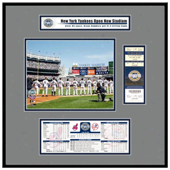 New Yankee Stadium Inaugural Game 2009 Opening Day Ticket Frame Jr.