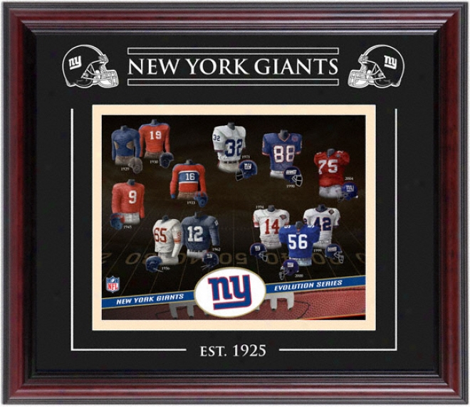 New York Giants - Evolution - Framed 8x10 Colage With Laaser Etching