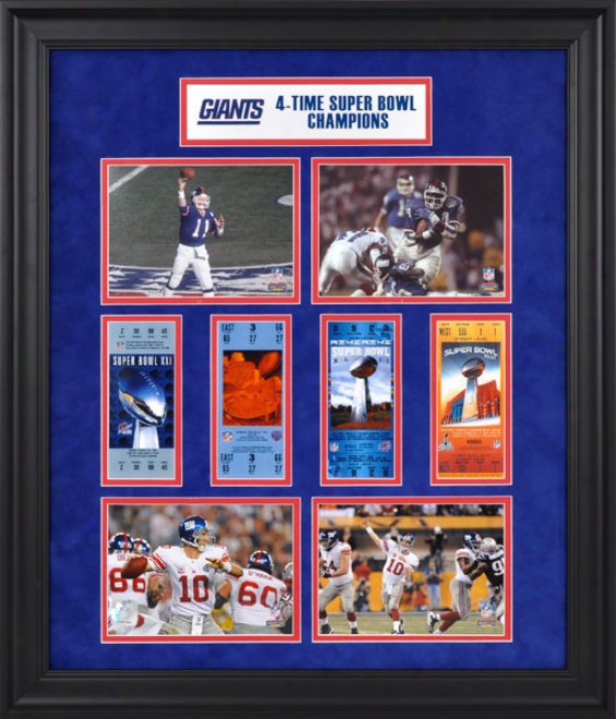 New York Giants Framed Ticket Collage  Details: Super Bowl Xlvi Champions