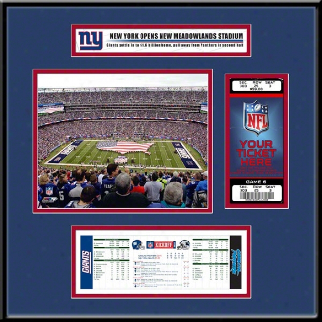 New York Giants New Meadowlands Stadium Inaugural Game Ticket Frame Jr.