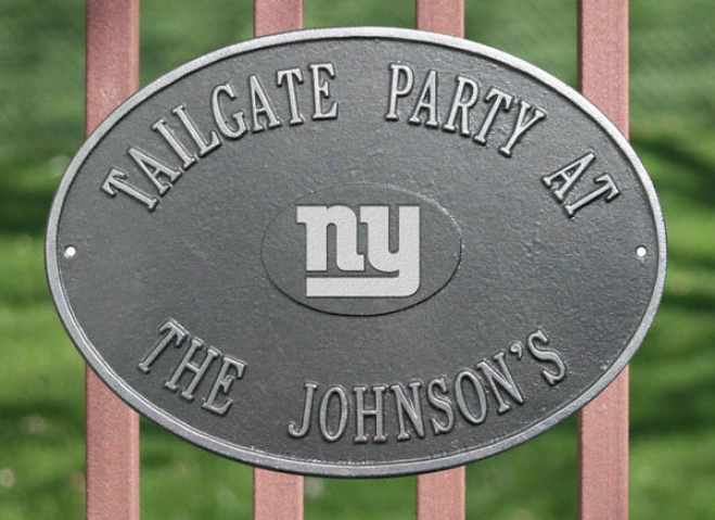 New York Giants Personalized Pewter And Silver Indoor/outdoor Plaque