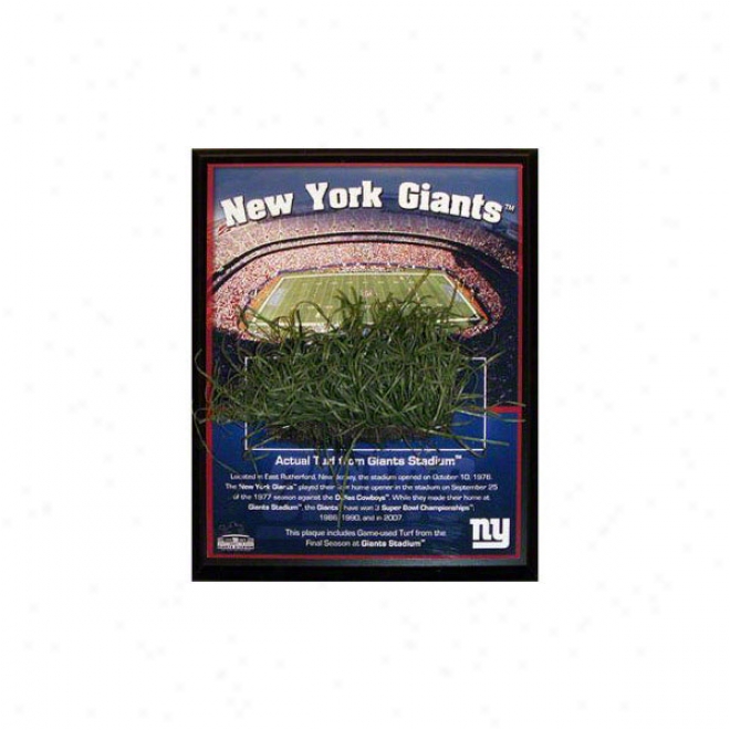 Novel York Giants Plaque With Game Used Turf