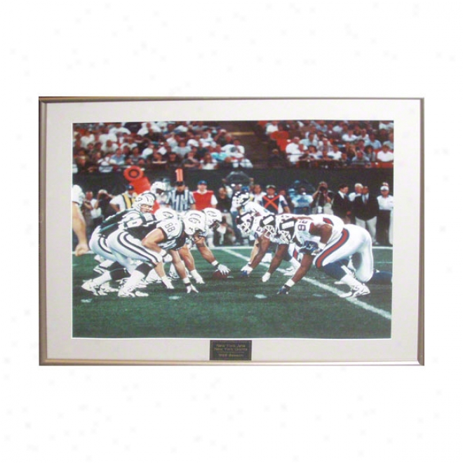 New York Giants Stadium Used Framed Photo-jets Vs Giants 1998 Season