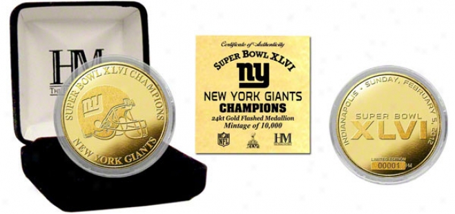 New York Giants Super Bowl Xlvi Champions Gold Coin