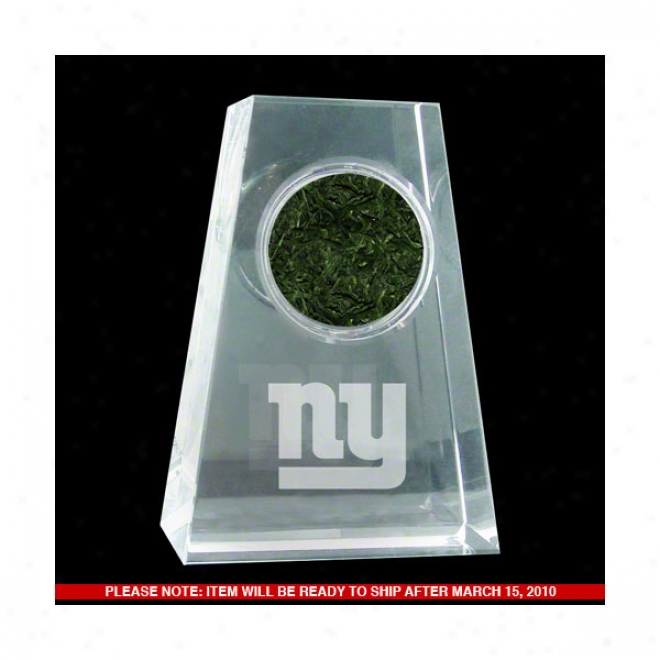 New York Gaints Tapered Crystal With Logo & Game Used Turf