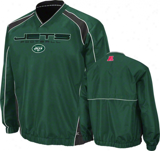 New York Jets Coach's Choive Ii Green Lightweight Pullover Jacket