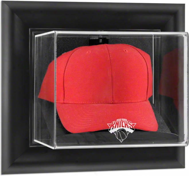 New York Knicks Framed Wall Mounted Logo Cap Display Case