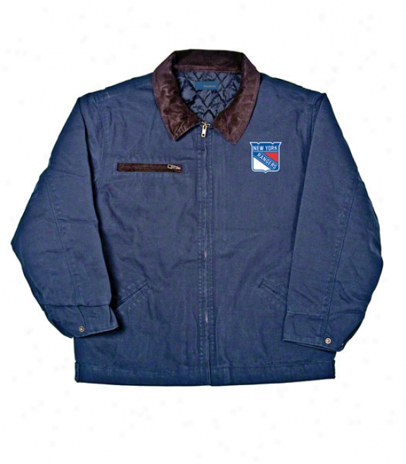 New York Rangers Jacket: Blue Reebok Tradesjan Jacket