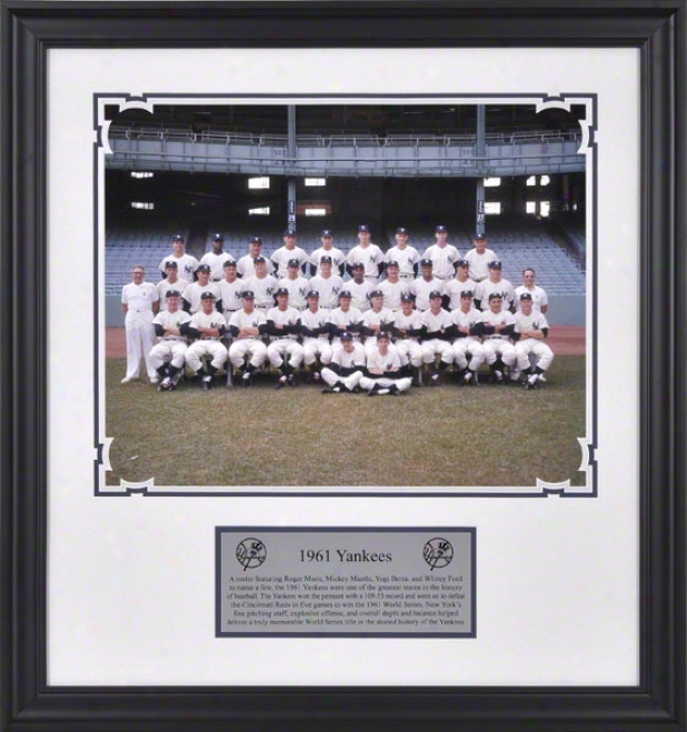 New York Yankees 1961 Team Framed 16x20 Photograph With Descriptive Nameplate