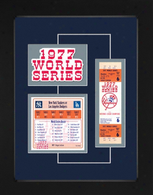 New York Yankees 1977 World Series Replica Ticket & Patch Frame