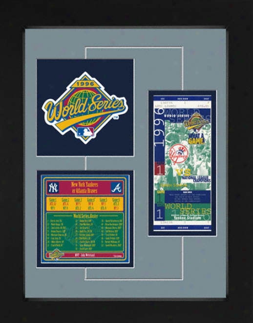 New York Yankees 1996 World Series Replica Ticket & Patch Frame