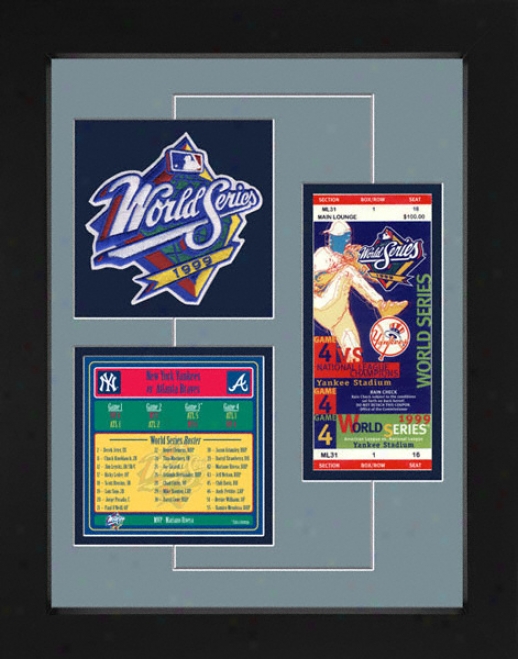 New York Yankees 1999 World Sedies Replica Ticket & Patch Frame