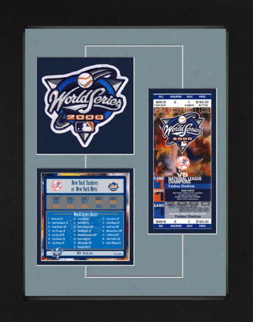 New York Yankees 2000 World Series Replica Ticket & Patch Frame