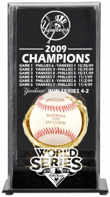 New York Yankees 2009 World Series Champions Display Case Witb Life Series Baseball