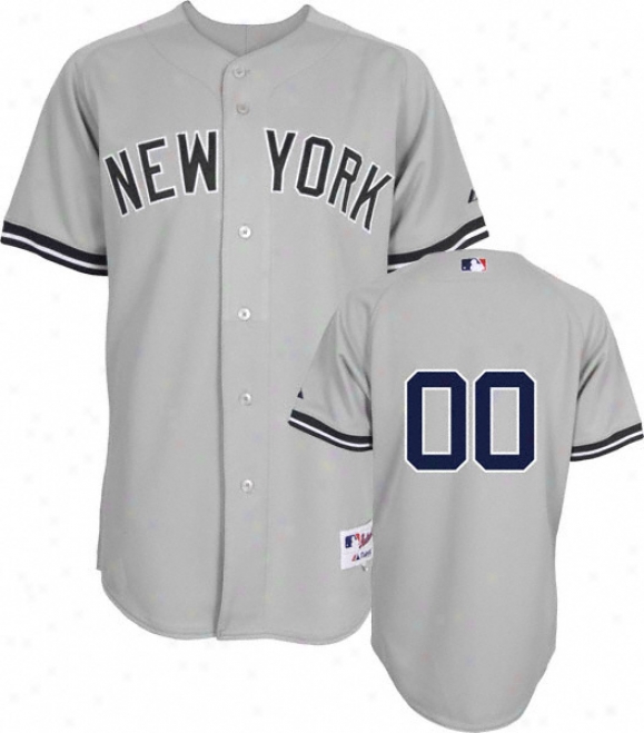 New York Yankees -any Pkayer- Authentic Road Grey On-field Jersey