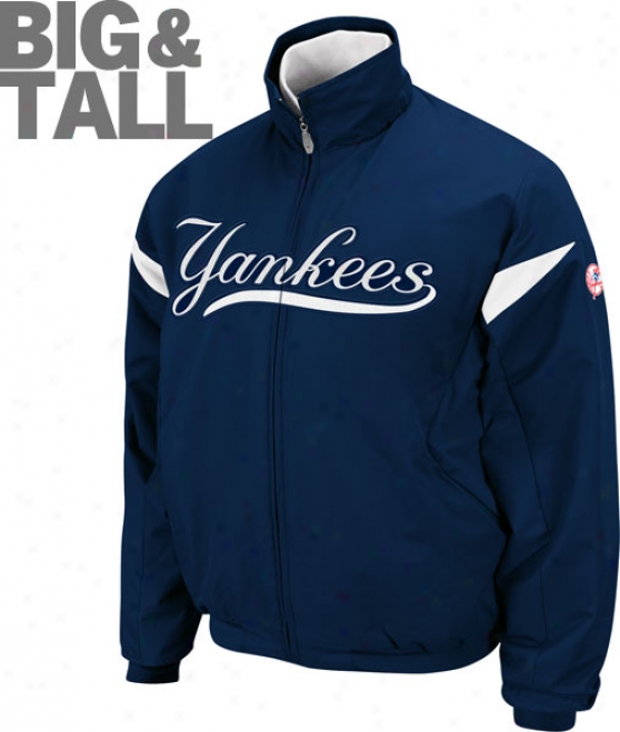 New York Yankees Big & Tall Authentic Collection Navy Therma Base Triple Peak Premier Jacket