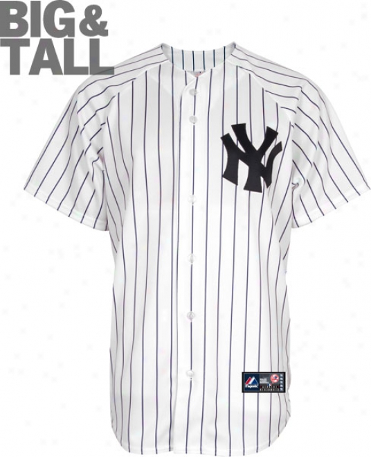 New York Yankees Big & Tall Home Pinstripe Mlb Replica Jersey