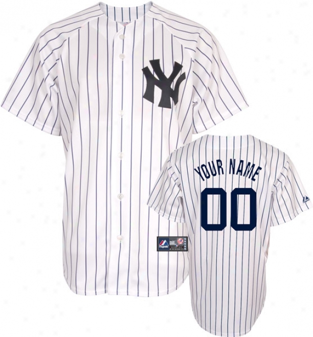 New York Yankees -personalized With Your Name- Home Mlb Replic aJersey