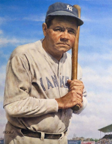 New York Yankees - &quotthe Bambino&quot - Large - Unframed Giclee