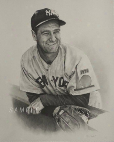 New York Yankees - &quotvintage Lou Gehrig&quot - Large - Unframed Giclee