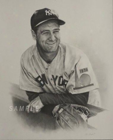 New York Yankees - &quotvintage Lou Gehrig&quot - Oversized - Unframed Giclee