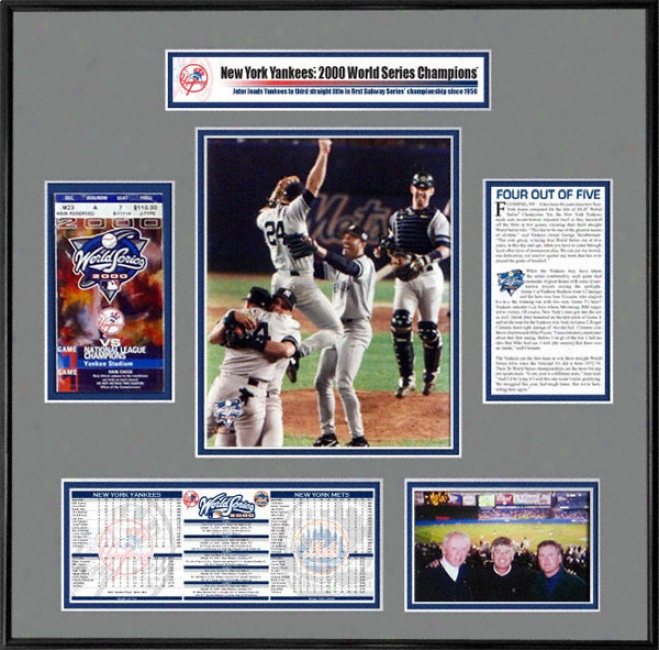 New York Yankees - Team Celebration - 2000 World Series Ticket Frame