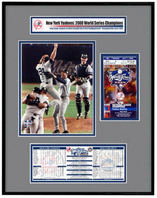 New York Yankees - Team Celebration - 2000 W0rld Serries Ticket Frame Jr.