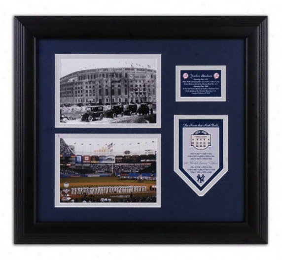 New York Yankees - Yankee Stadium 1923 And 2008 - Framed 5x7 Photographs With Cut Out