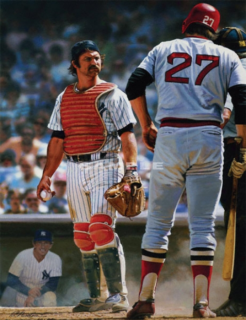 New York Yankees/boston Red Sox - &quotthurm An' Fisk&quot - Wa1l - Unframed Giclee