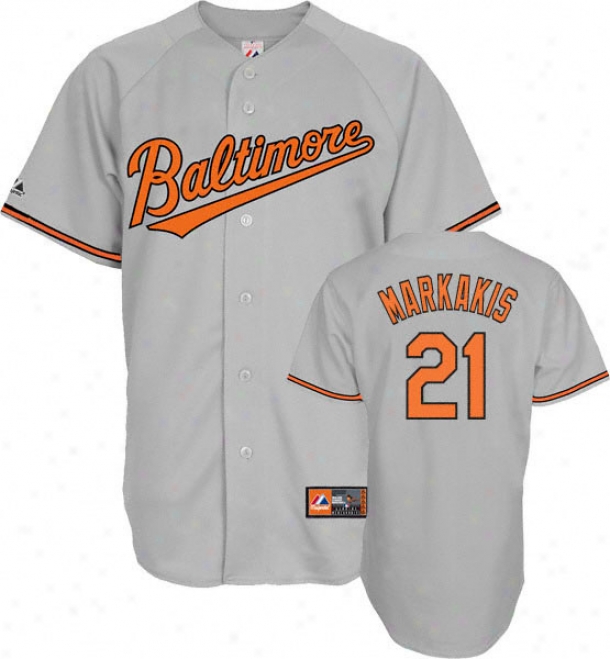 Nick Markaiis Jersey: Adult Splendid Roaf Grey Replica #21 Baltimore Orioles Jersey