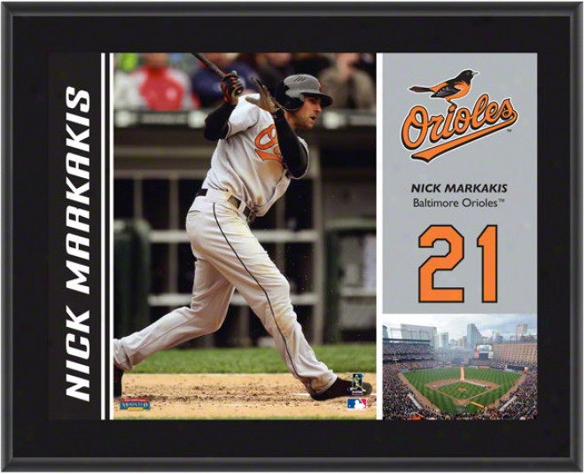 Nick Markakis Plaque  Details: Baltimore Orioles, Sublimated, 10x13, Mlb Plaque