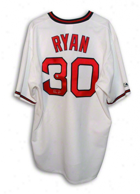 Nolan Ryan Autographed California Angels Majestic Throwback Jersey