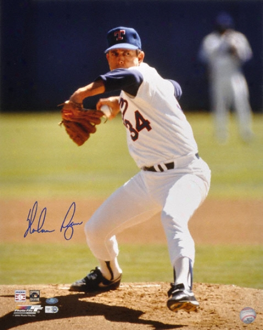 Nolan Ryan Texas Rangers - Pitching - Autographed 16x20 Photo