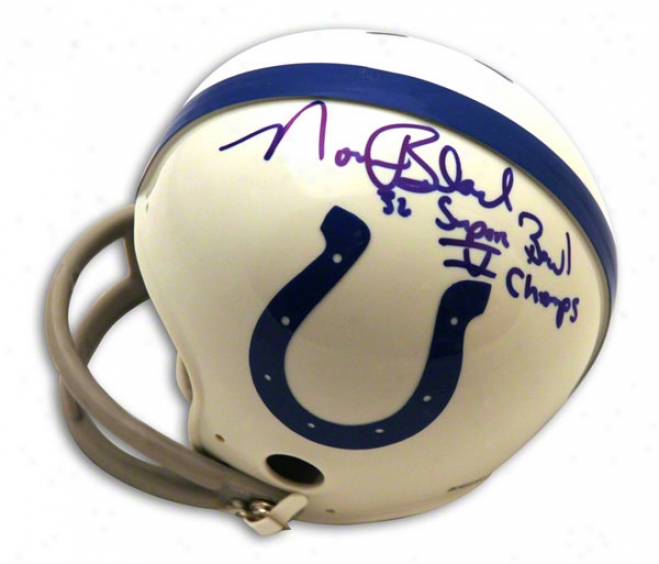 Norm Bulaich Autographed Baltimore Colts Throwback Mini Helmet Inscribed Super Bowl V Champs