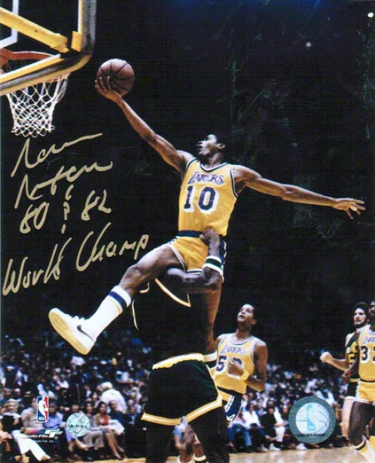 Norm Nixon Los Angeles Lakers Autographed 8x10 Photo High Flying Lyup