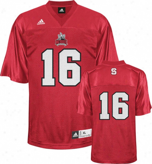 North Carolina State Wolfpack Football Jsrsey: Adidas #16 Red Replica Football Jersey