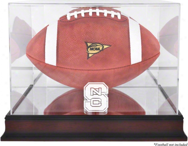 North Carolina State Wolfpack Logo Football Display Case  Details: Mahogany,M irror Back, Bottom