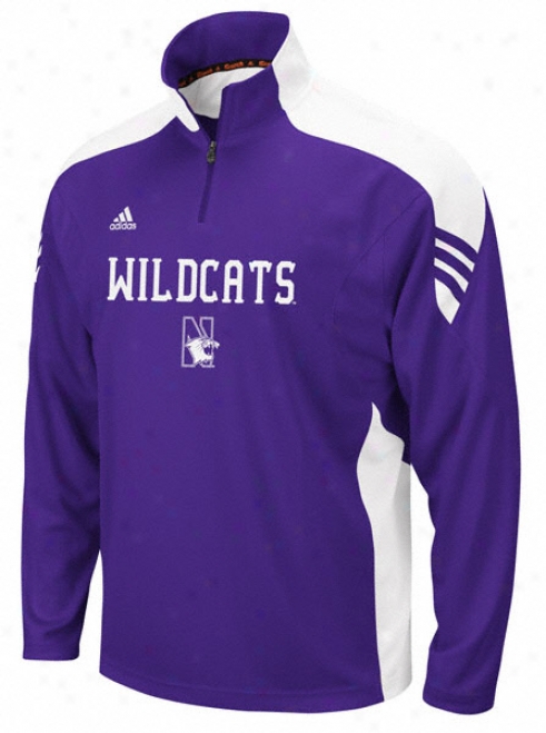 Northwestern Wildcats Adidas Purple Scorch Coaches Football Sideline 1/4 Zip Pullover Jacket