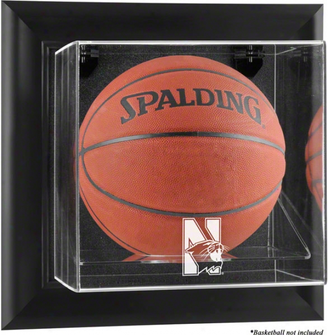 Northwestern iWldcats Framed Wall Mounted Logo Basketball Display Case