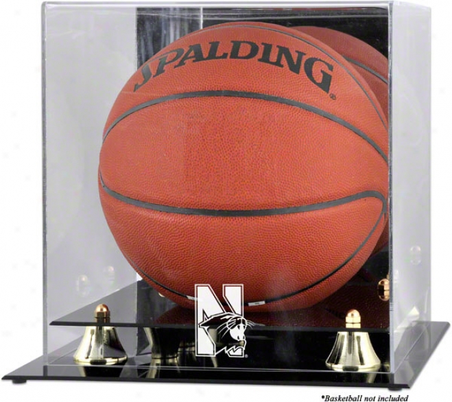 Northwestern Wildcats Golden Classic Loto Basketball Display Case With Mirror Back