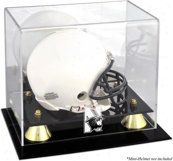 Northwestern Wildcats Logo Mini Helmet Display Case  Particulars: Golden Classic, Mirror Back