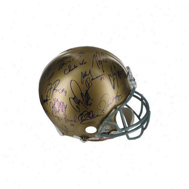 Notre Dame Fighting Irish Autographed Helmet  Details: Grrats Phase Two, 16 Signatures