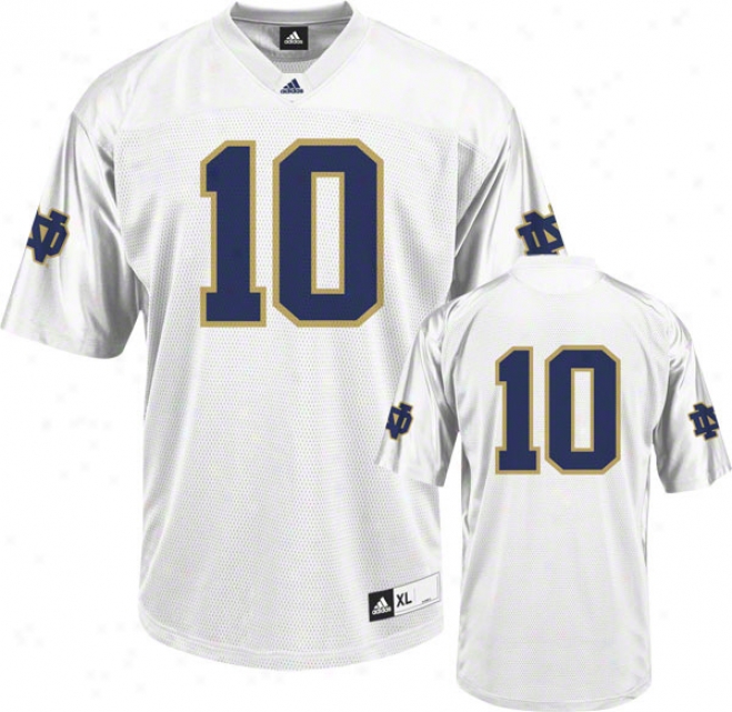 Notre Dame Fighting Irish Football Jersey: Adidas #10 hWite Replica Football Jersey