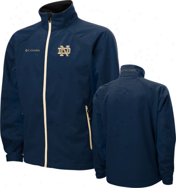 Notre Dame Fighting Irish Navy Columbia Swingman Softshell Jerkin